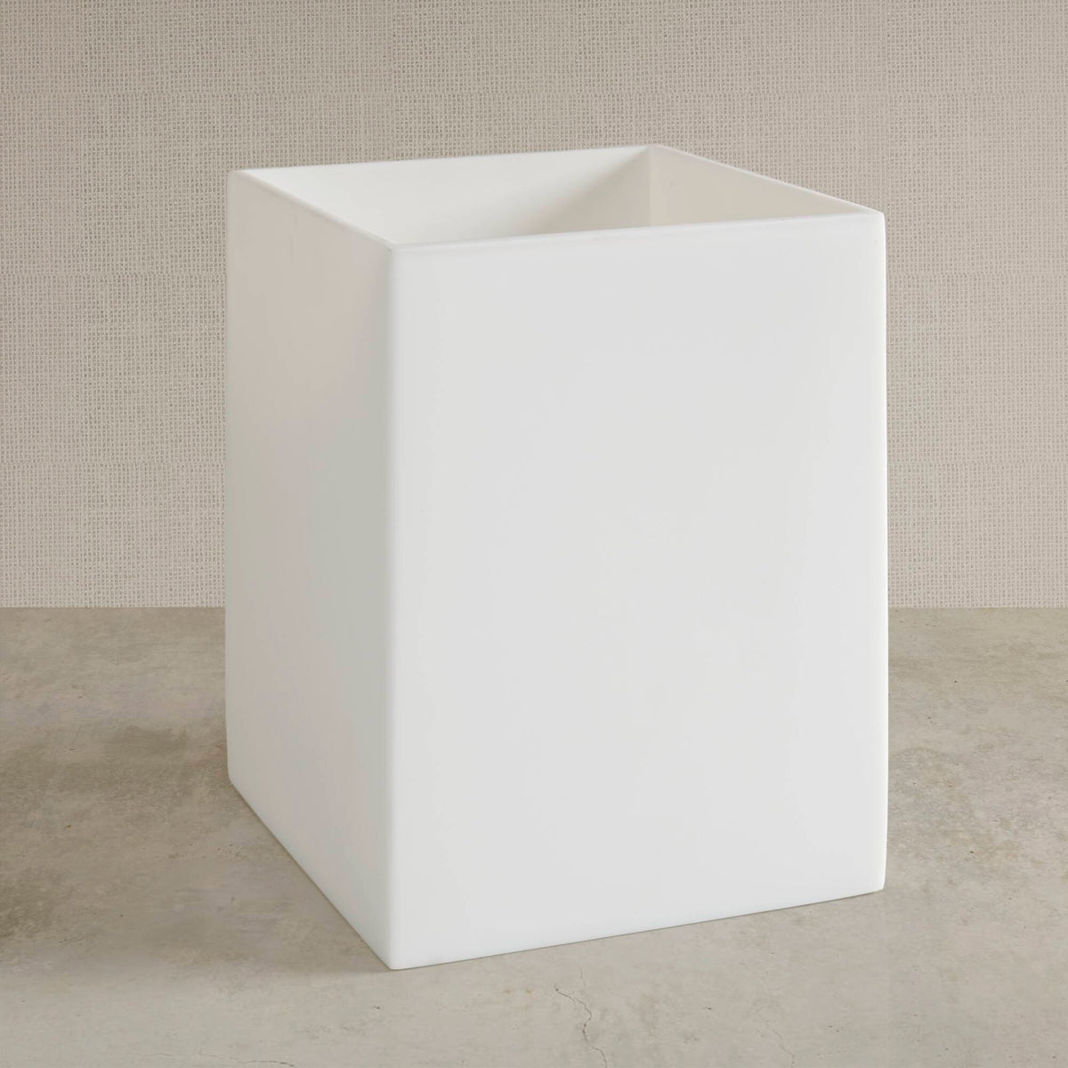 Clear Resin Waste Basket - 6 Units/Case - Frosted White