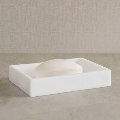 Clear Resin Bath Accessories 4-Piece Set - Frosted White