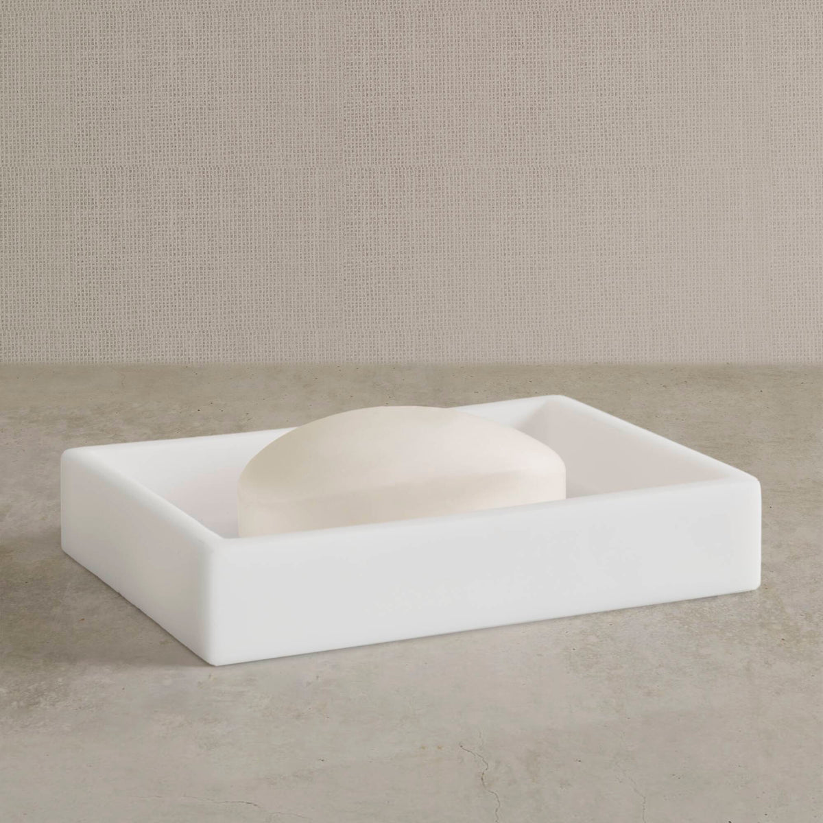 Clear Resin Soap Dish - 36 Units/Case - Frosted White