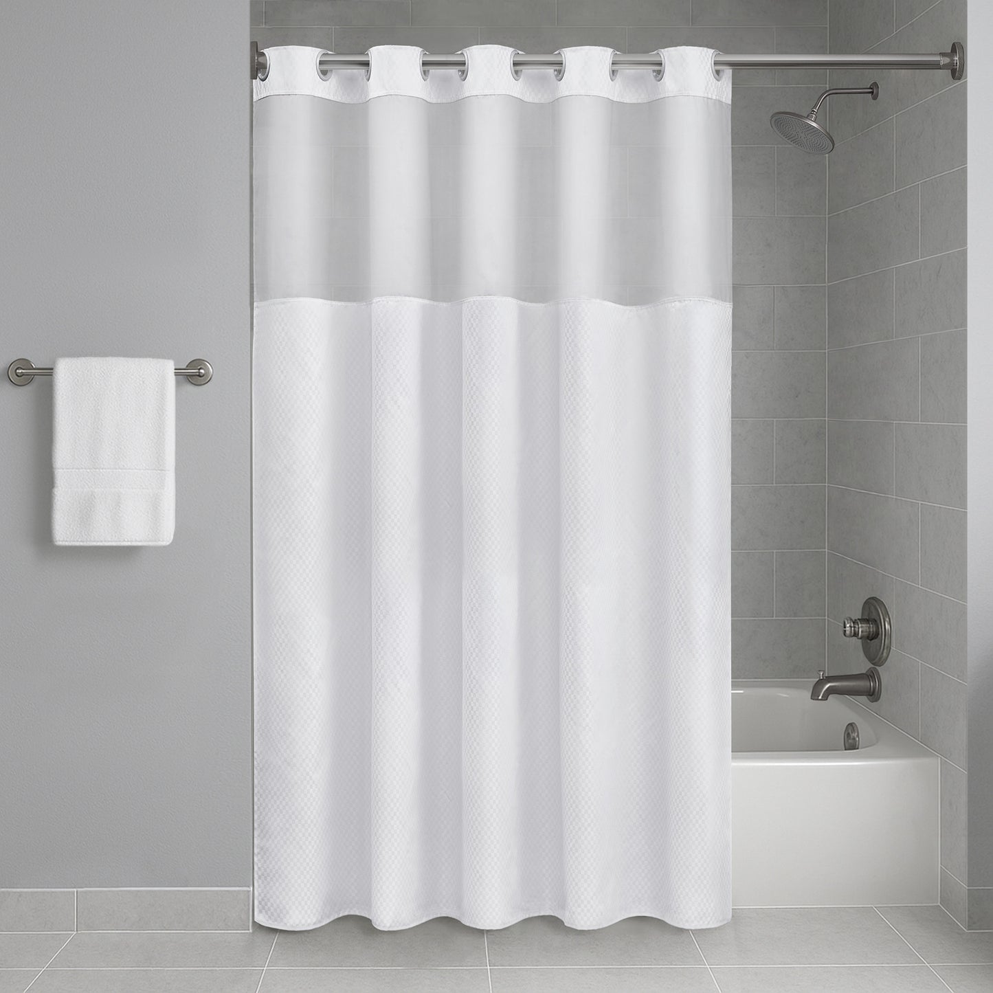 Plain Weave Essential Shower Curtain- Pindot Case Pack 24