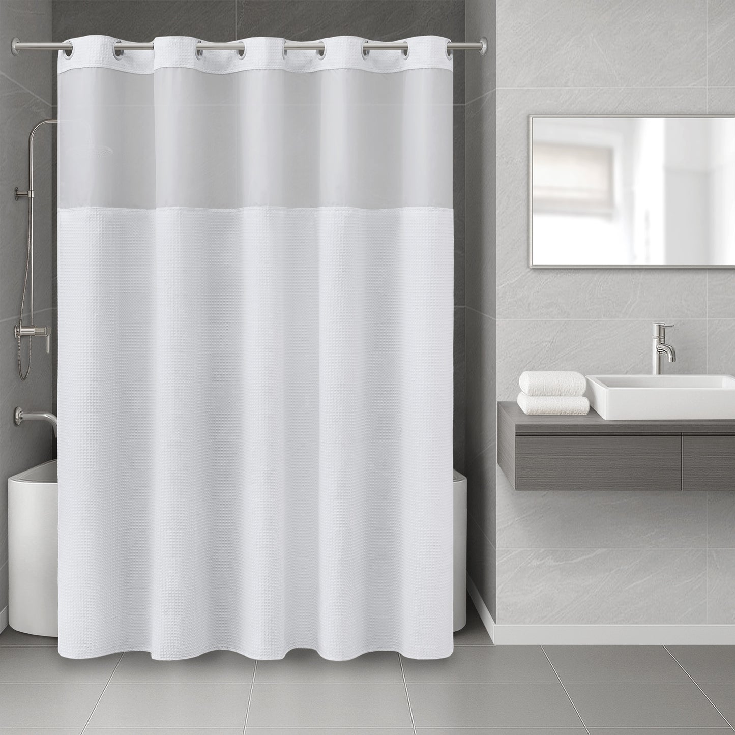 Plain Weave Luxury Shower Curtain-  Case Pack 24