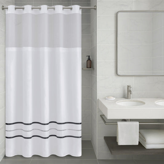 Plain Weave Premium Shower Curtain- Ribbon Case Pack 24