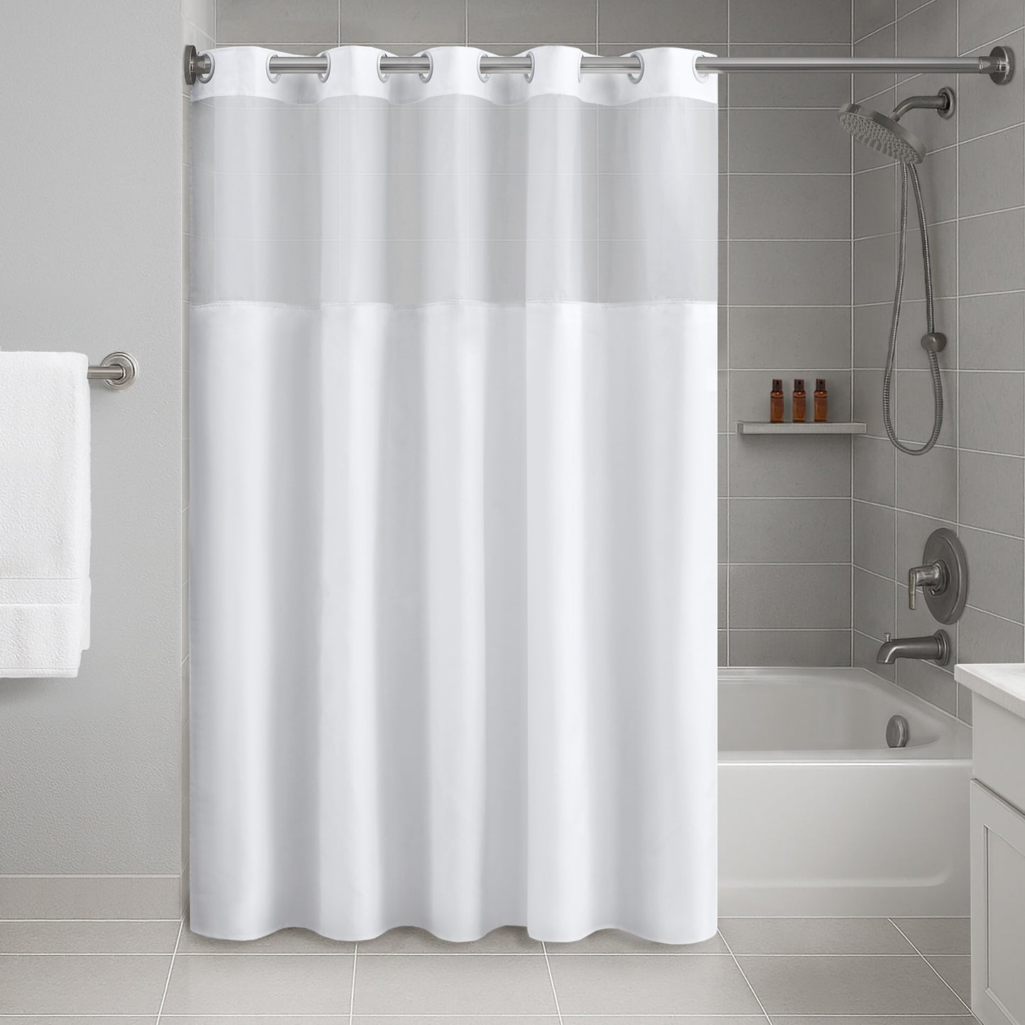 Plain Weave Essential Shower Curtain- Solid Case Pack 24